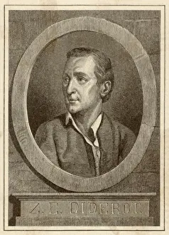Prints of DENIS DIDEROT French encyclopaedist and philosopher Denis Diderot Prints: Denis Diderot Print - Oval Portrait of French Philosopher