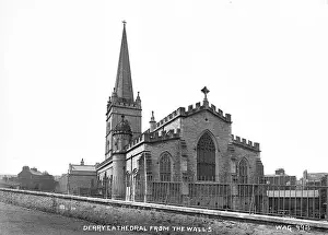 Derry Cathedral from the Walls Print - Early 20th Century