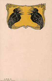 Design with six black crows Date: circa 1930s Design with six black crows Date: circa 1930s