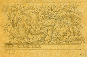 Design for carpet border with leaves Design for carpet border with leaves