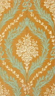 <b class=qtipBold><figcaption>Design in cream, beige and green</figcaption></b><br>Design in cream, beige and green. Gouache and Pencil on tracing paper, on backing sheet. Silver Studio. circa 1900<br><em>© MODA/Mary Evans Picture Library</em> Design in cream, beige and green