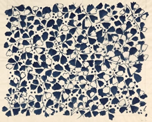 Design for Dress Silk or Print in white and navy blue Design for Dress Silk or Print in white and navy blue