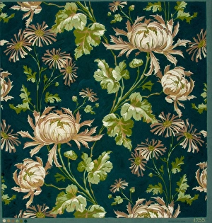 Design for Printed Textile in brown, green and black Design for Printed Textile in brown, green and black