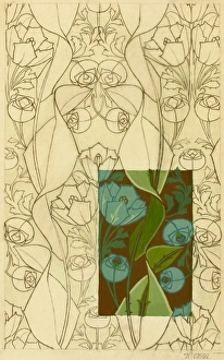 Design for Textile with blue flowers Design for Textile with blue flowers