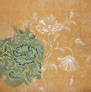 Design for Textile or Wallpaper in green and beige Design for Textile or Wallpaper in green and beige