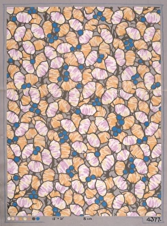 <b class=qtipBold><figcaption>Design for Wallpaper</figcaption></b><br>Design for Wallpaper in pink, orange and blue. Gouache on heavy paper. Silver Studio. 1926<br><em>© MODA/Mary Evans Picture Library</em> Design for Wallpaper