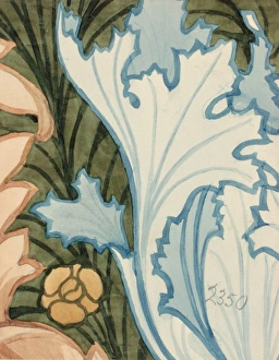 Design for Wallpaper with leaves and flower Design for Wallpaper with leaves and flower