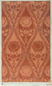 Design for Wallpaper with orange flowers Design for Wallpaper with orange flowers