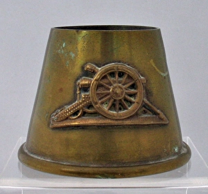 Desk ornament with Royal Field Artillery arm badge, WW1 Desk ornament with Royal Field Artillery arm badge, WW1