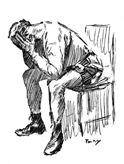 Despairing man with his head in his hands Despairing man with his head in his hands