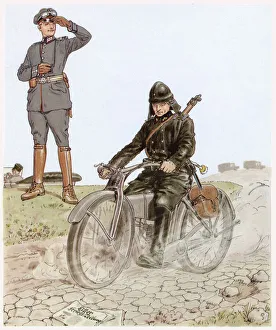 A despatch rider of the Wurttemberg forces of the German