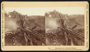 Destruction of a railroad bridge Destruction of a railroad bridge