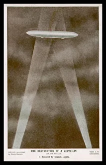 <b class=qtipBold><figcaption>Destruction of Zeppelin</figcaption></b><br>A German Zeppelin shot down over England (no. 1 of 6)<br><em>© Mary Evans Picture Library</em> Destruction of Zeppelin