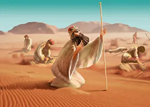 Deteriorating army of Darius the Great in desert Deteriorating army of Darius the Great in desert