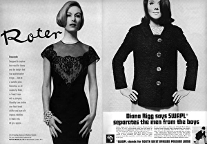 Diana Rigg wearing SWAPL jacket, Roter advertisement Diana Rigg wearing SWAPL jacket, Roter advertisement