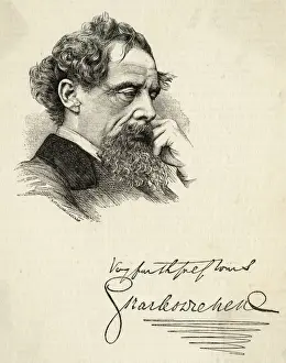 Victorian Author Image Prints: Dickens Brooding