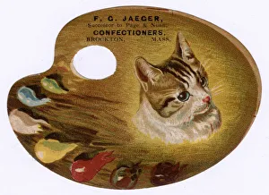 Die-cut Trade Card for F G Jaeger Confectioners Die-cut Trade Card for F G Jaeger Confectioners