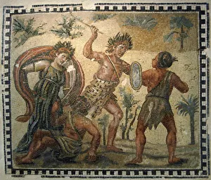 Dionysus fighting with the Indians. Mosaic. Palazzo Massimo Dionysus fighting with the Indians. Mosaic. Palazzo Massimo