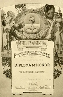 Diploma of Honour, International Exhibition, Argentina Diploma of Honour, International Exhibition, Argentina