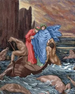 Boundary Gallery: Divine Comedy. Eigth Canto of Hell. Dante and Virgil cross t