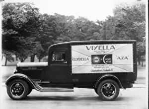 Dodge van with advertisement for Viyella