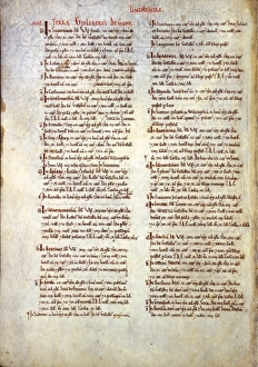 <b class=qtipBold><figcaption>The Domesday Book, Lincolnshire</figcaption></b><br>The Domesday Book, a record of the resources and taxable values of the boroughs and manors of Lincolnshire, extract from the Great Domesday Book Date: c. 1085<br><em>© National Archives</em> The Domesday Book, Lincolnshire