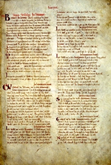 <b class=qtipBold><figcaption>The Domesday Book, Sussex</figcaption></b><br>The Domesday Book, a record of the resources and taxable values of the boroughs and manors of Sussex, extract from the Great Domesday Book Date: c. 1085<br><em>© National Archives</em> The Domesday Book, Sussex