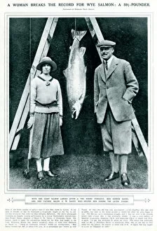 Major Collection: Doreen Davey with record-breaking Wye salmon 1923