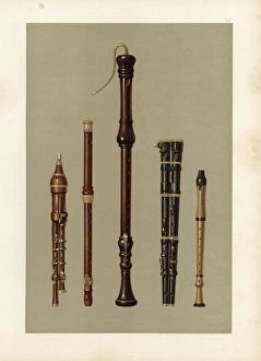 Two double flageolets, a German flute, and two flutes douces Two double flageolets, a German flute, and two flutes douces