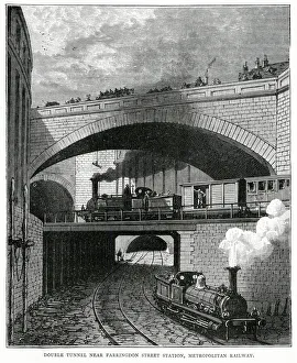 Double tunnel near Farringdon Street Station, London Double tunnel near Farringdon Street Station, London