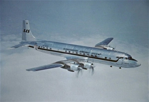 Douglas DC-7C of SAS -early livery (forward view) aloft Douglas DC-7C of SAS -early livery (forward view) aloft
