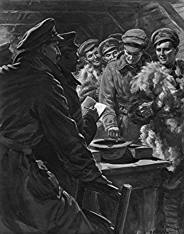 Drawing Lots for Christmas Leave, WW1 Drawing Lots for Christmas Leave, WW1