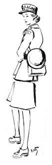Drawing of an MTC member, Britannia and Eve, 1940 Drawing of an MTC member, Britannia and Eve, 1940