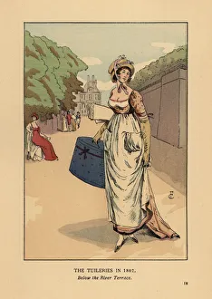 Dress maker strolling in the Tuileries, 1802 Dress maker strolling in the Tuileries, 1802