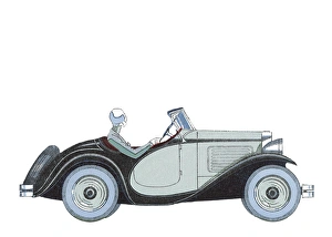 <b class=qtipBold><figcaption>Driver in Black and Grey Sports Car</figcaption></b><br>Driver in Black and Grey Sports Car.<br><em>© Mary Evans Picture Library</em> Driver in Black and Grey Sports Car