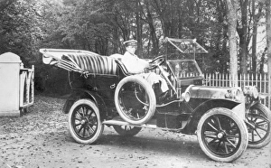 Driver with car, Haverfordwest, Pembrokeshire, South Wales Driver with car, Haverfordwest, Pembrokeshire, South Wales