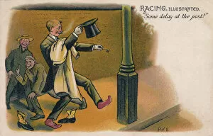 Postcard Collection: Drunken man staggering home - about to hit lampost