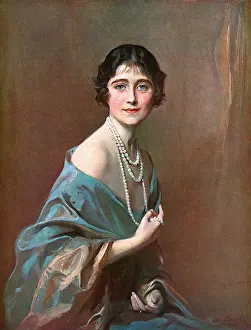 The Queen Mother Prints: 1927 Print of the Duchess of York by Philip de Laszlo