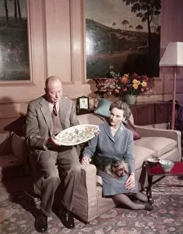 Pets Gallery: Duke and Duchess of Gloucester at home, 1960