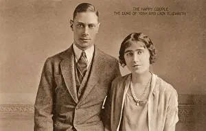The Queen Mother Prints: King George VI and Queen Elizabeth Engagement Print 1923