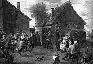 Dutch rustic scene with music and celebration Dutch rustic scene with music and celebration