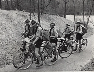 Dutch scouts on a cycling trek, Netherlands Dutch scouts on a cycling trek, Netherlands