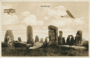 Early British Military Aircraft above Stonehenge, Wiltshire Early British Military Aircraft above Stonehenge, Wiltshire