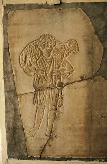 Early Christian art. The Good Shepherd. Relief. 4th century