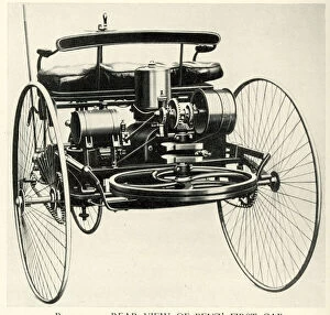 Early Motor Cars - Rear view of Benz's first car