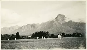 Table Collection: Early view of Newlands Cricket Ground, Cape Town, South Africa with Table Mountain in the
