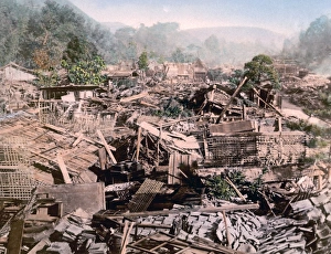 Earthquake damage, Japan, circa 1890s Earthquake damage, Japan, circa 1890s