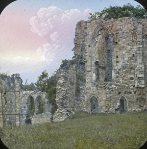 Easby Abbey, Exterior view of the Refectory, North Yorkshire Easby Abbey, Exterior view of the Refectory, North Yorkshire