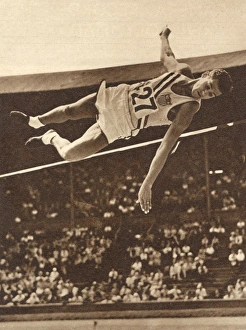 Edelman does the high jump, 1948 London Olympics Edelman does the high jump, 1948 London Olympics
