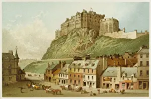 Prints of EDINBURGH CASTLE As seen from the Grassmarket Heritage Site Prints: Edinburgh Castle Print: A Grassmarket View